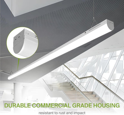 ASD Lighting LED Striplight Fixture with Q-base 8feet Power Adjustable 65/75/90W 120-277V CCT Selectable 3500/4000/5000K with Battery back-up 15W Dimmable White UL DLC Standard