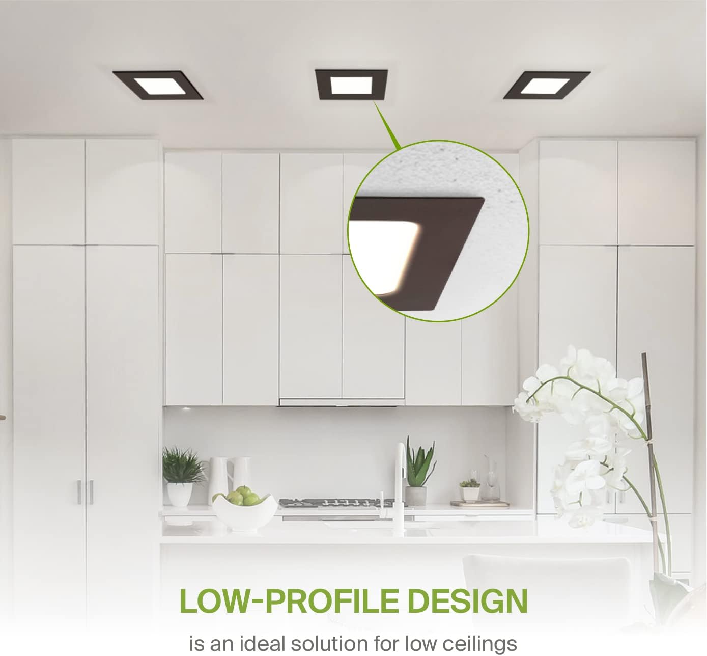 ASD Lighting LED Recessed Mini Panel Square 6inch 15W 120V Triac 2700/3000/3500/4000/5000K Bronze UL Energy Star 6 pack