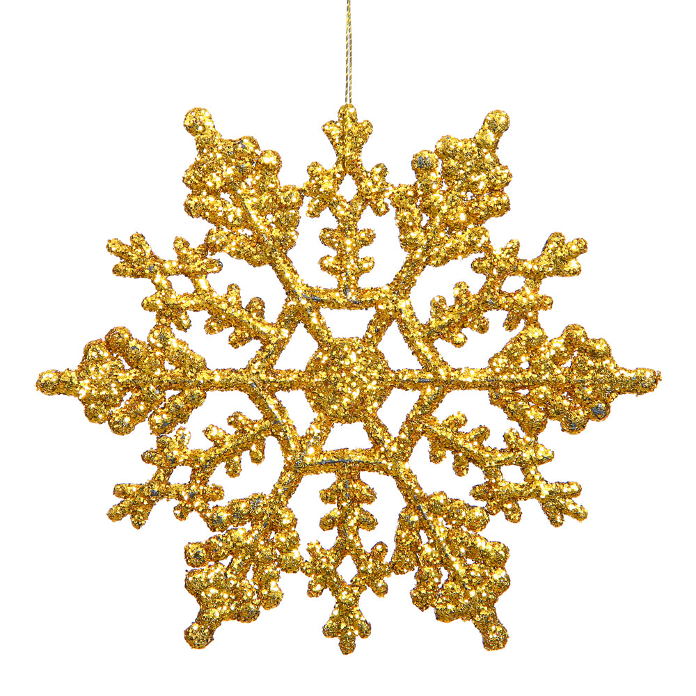 Vickerman 4" Antique Gold Glitter Snowflake Christmas Ornament 24 per Box