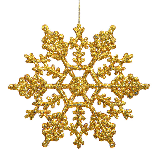 Vickerman 4" Antique Gold Glitter Snowflake Christmas Ornament 24 per Box