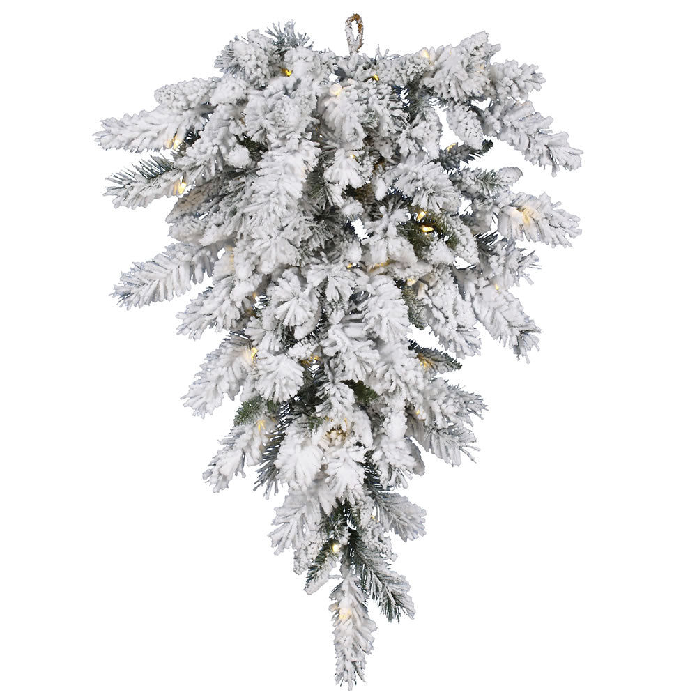 Vickerman 36" Snow Ridge Artificial Christmas Teardrop Pure White LED Lights