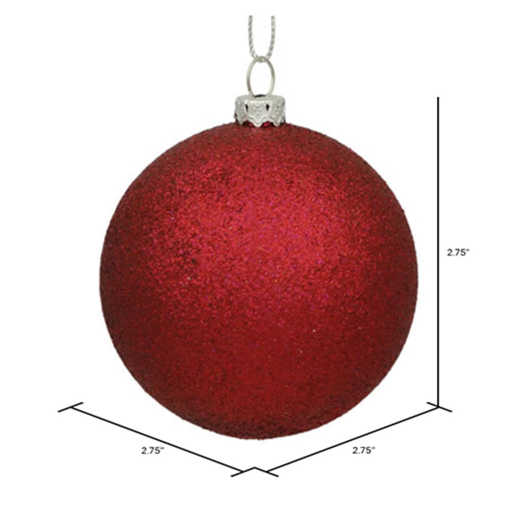 Vickerman 2.75" Wine Glitter Ball Ornament 12 per Bag