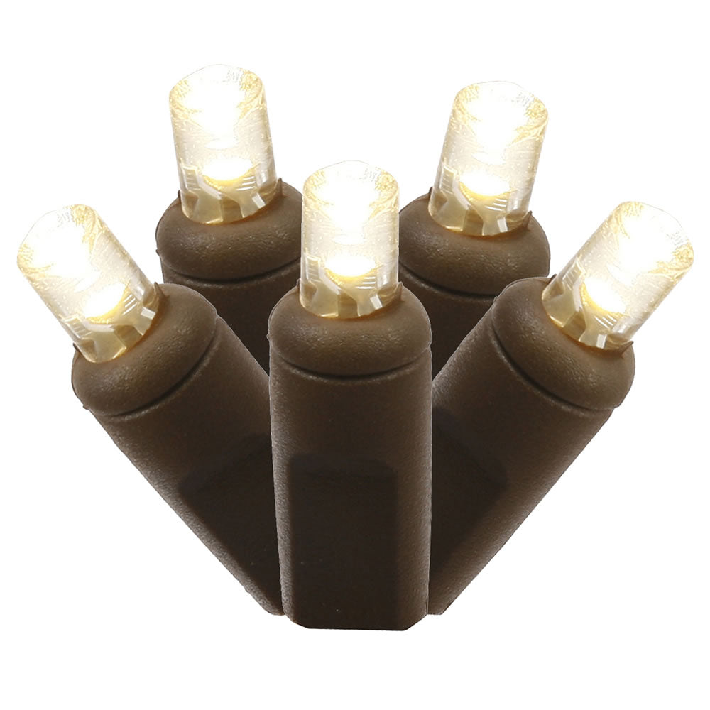 Vickerman 150 Warm White Wide Angle LED Single Mold Christmas Net Light Set Brown Wire