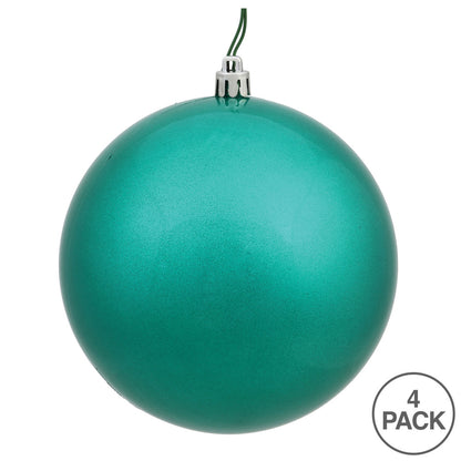 Vickerman 4.75" Sea Foam Candy Ball Ornament 4 per Bag