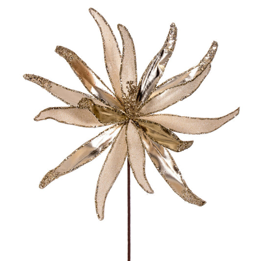 Vickerman 24" Champagne Metallic and Frosted Glitter Papyrus 2 per bag.
