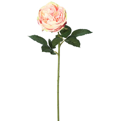Vickerman 25" Artificial Light Pink Open Rose Stem 6 per Bag