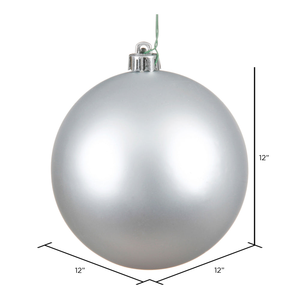 Vickerman 12" Silver Matte Ball Ornament