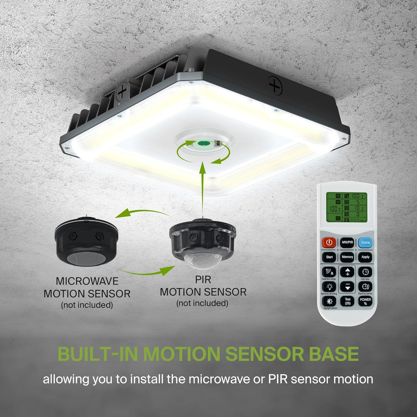ASD Lighting LED Edge-Lit Canopy with Q-base 60/70/100W 120-277V 0-10V Dimmable 140Lm/W 3000/4000/5000K Black UL DLC Premium