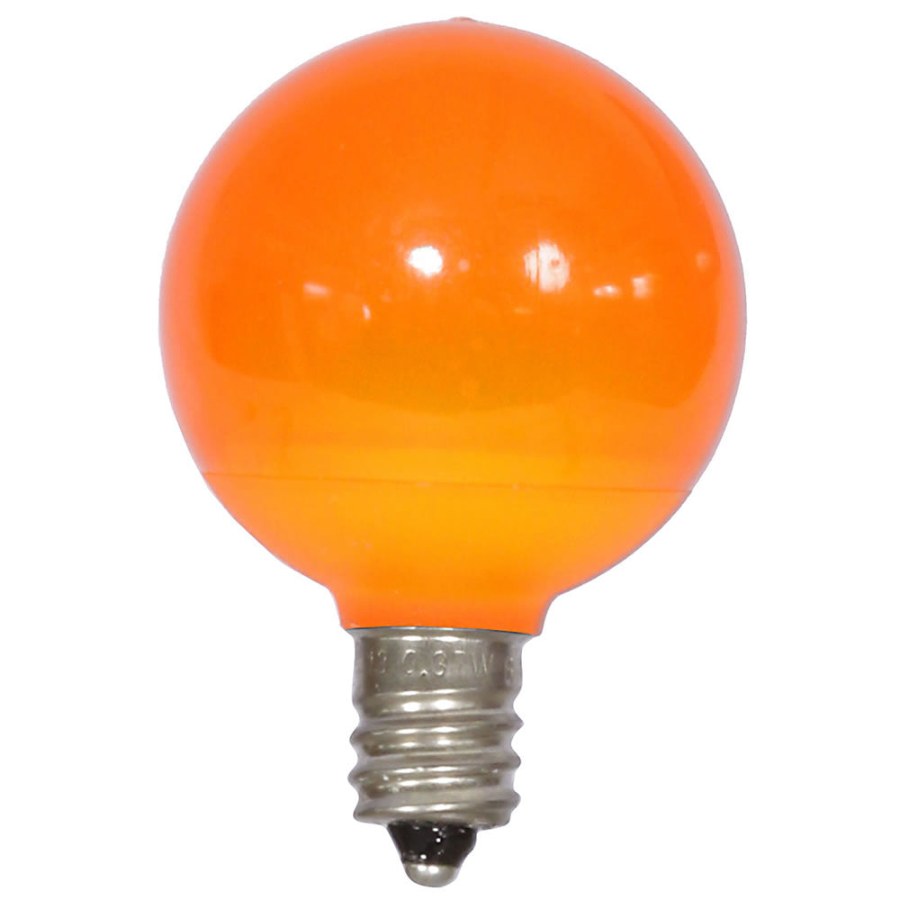 Vickerman G40 Orange Ceramic LED Nickel Base Bulb E12 120V  .6 Watts Dimmable 25 Bulbs per Pack