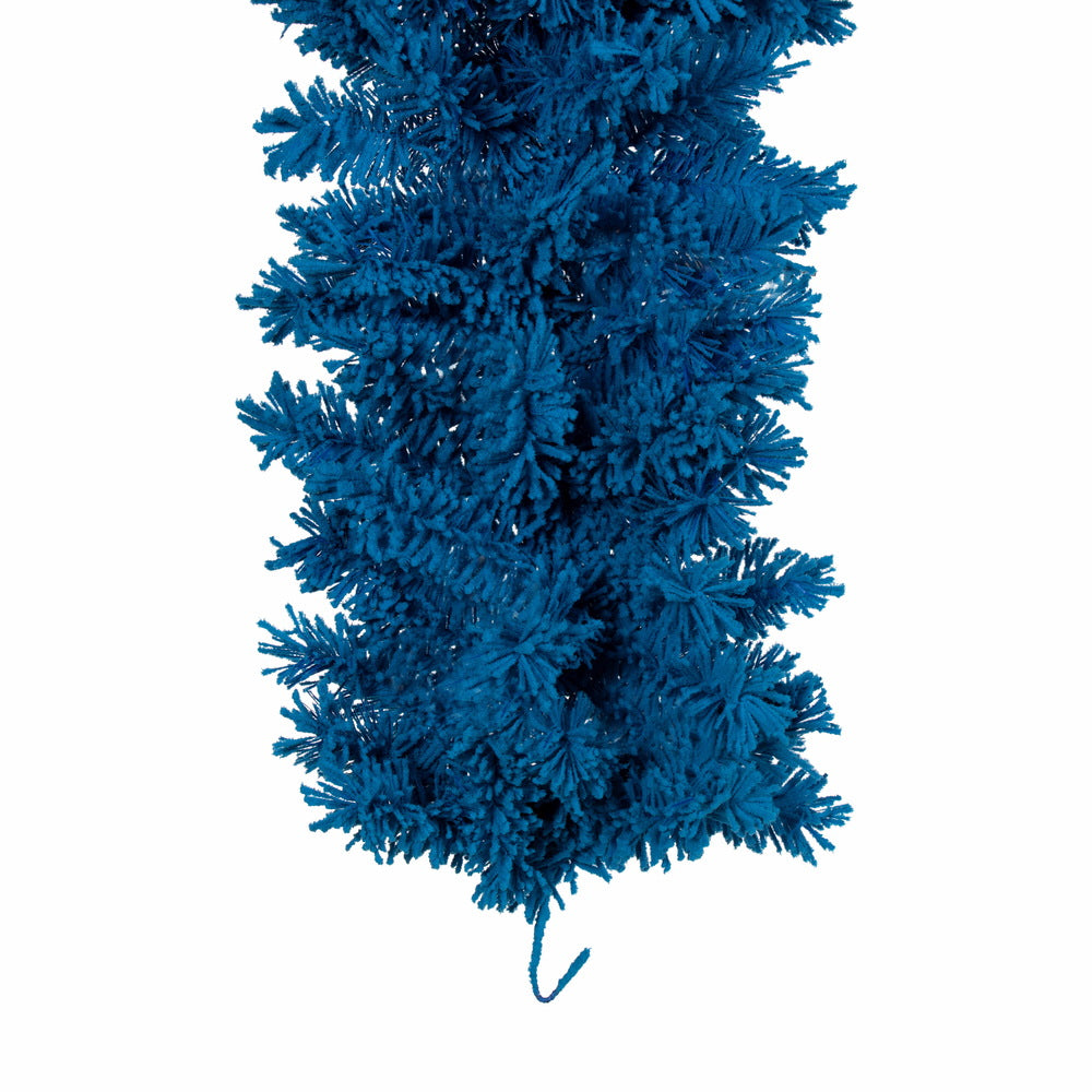Vickerman 9' x 14" Flocked Turquoise Fir Artificial Garland Unlit.