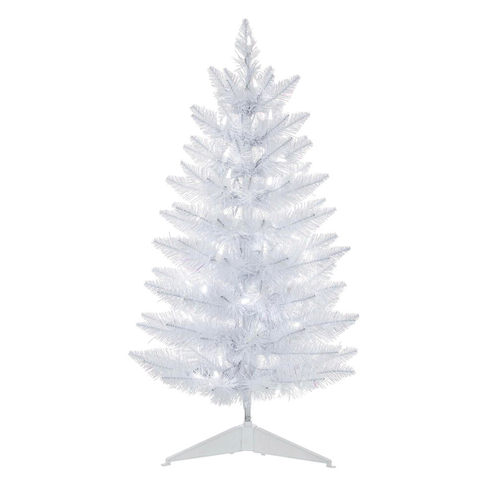 Vickerman 30" Sparkle White Spruce Pencil Artificial Christmas Tree Pure White Lights