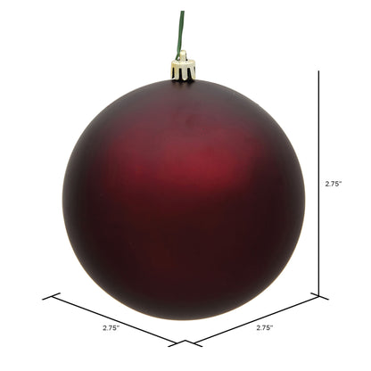 Vickerman 2.75" Burgundy Matte Ball Ornament 12 per Bag