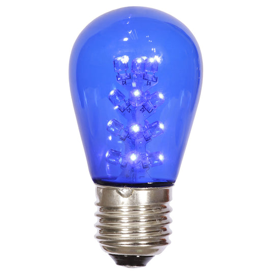 Vickerman S14 Blue LED Transparent E26 Medium Nickel Base Bulb 5 per pack.