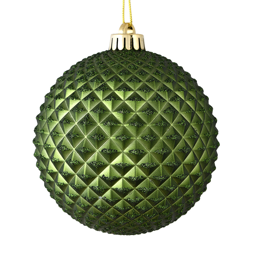 Vickerman 2.75" Moss Green Durian Glitter Ball Ornament 12 per Bag