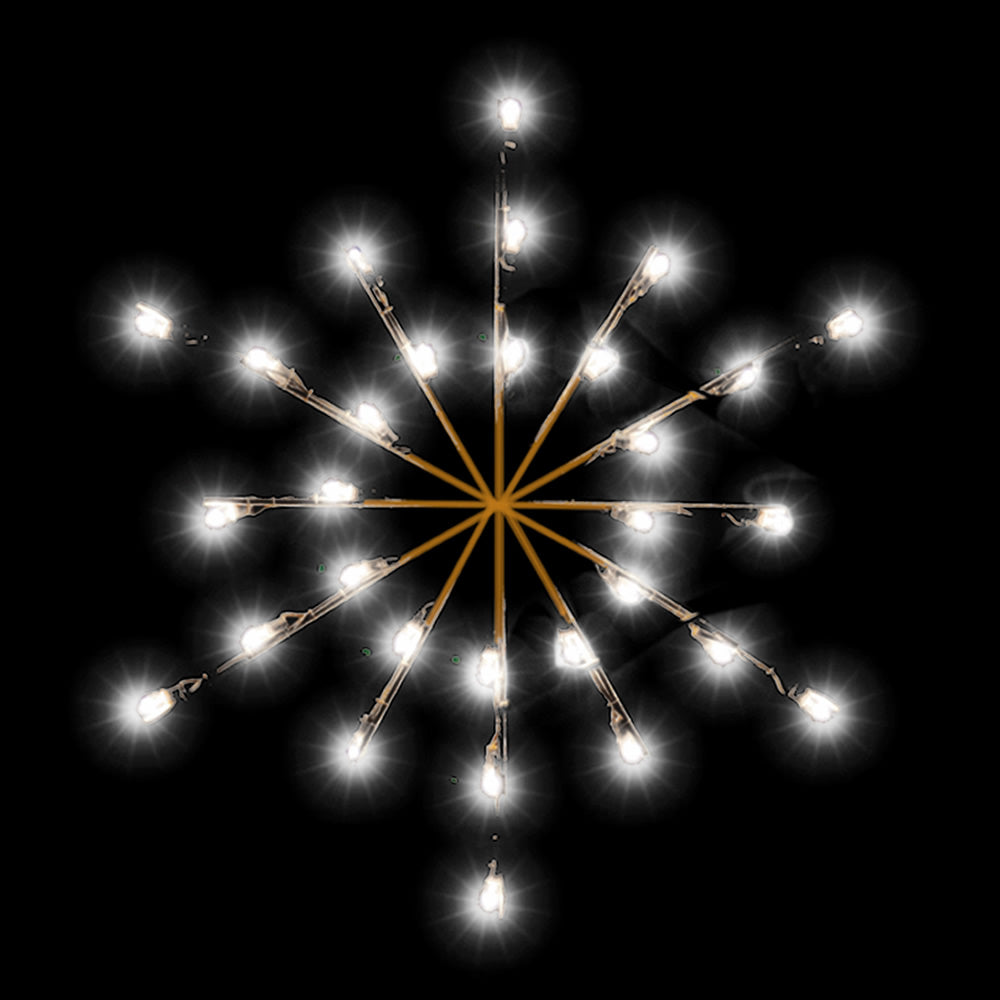Vickerman 3' Snowburst Commercial Pole Decoration With 30 LED Pure White Lights.
