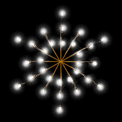 Vickerman 3' Snowburst Commercial Pole Decoration With 30 LED Pure White Lights.