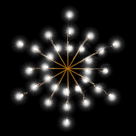 Vickerman 3' Snowburst Commercial Pole Decoration With 30 LED Pure White Lights.