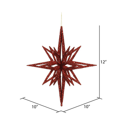 Vickerman 12" Red Iridescent Star Christmas Ornament