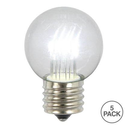 Vickerman Pure White Glass G50 Transparent LED Replacement Bulb 5 per Box