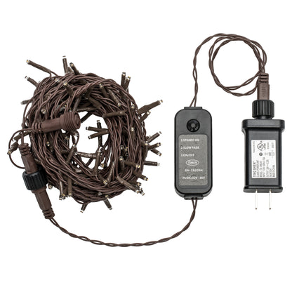 Vickerman 144 Warm White LED 2 Function Spider Light Set 24' Christmas Light Set Brown Wire