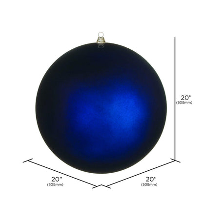 Vickerman 20" Giant Matte Midnight Blue Ball Christmas Ornament UV Resistant