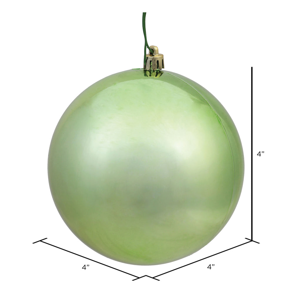 Vickerman 4" Celadon Shiny Ball Ornament 6 per Bag