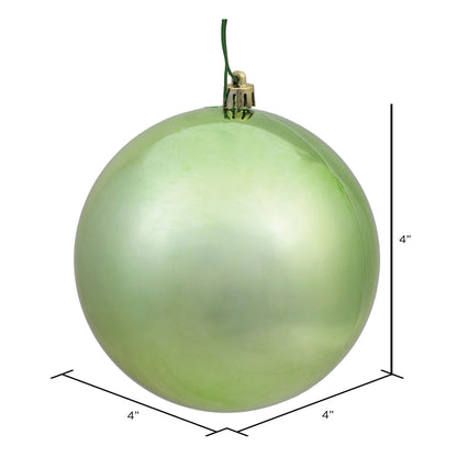 Vickerman 4" Celadon Shiny Ball Ornament 6 per Bag