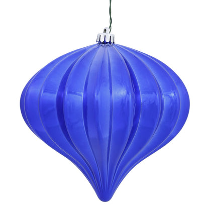 Vickerman 5.7" Cobalt Blue Shiny Onion Christmas Ornament UV treated Set of 3