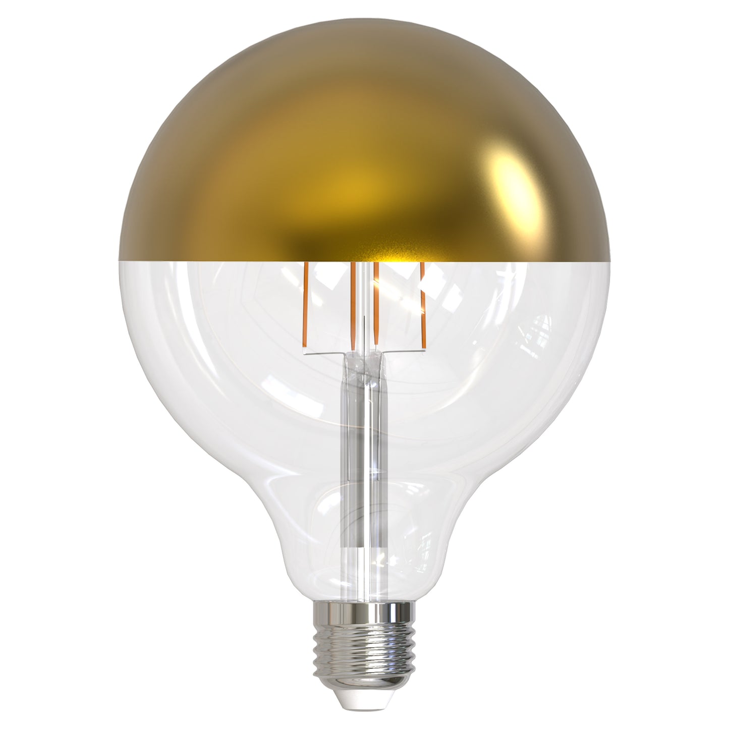 Bulbrite LED Filament 6 Watt Dimmable G40 Light Bulbs with a Half Gold Finish and Medium (E26) Base - 2700K (Warm White Light), 500 Lumens