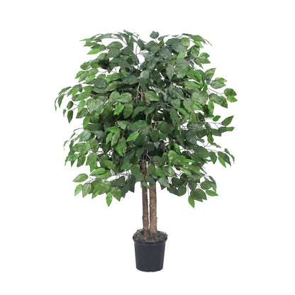 Vickerman 4' Artificial Ficus Bush Black Plastic Pot.