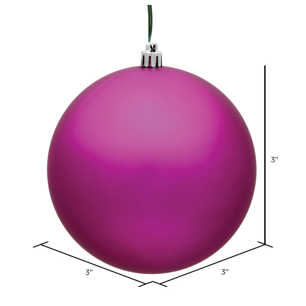 Vickerman 3" Fuchsia Matte Ball Ornament 32 per Box