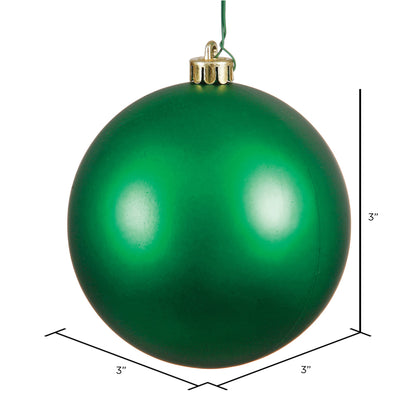 Vickerman 3" Green Matte Ball Ornament 12 per Bag