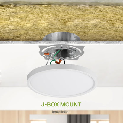 ASD Lighting LED Round Surface Mini Panel 5" 10W 120V CCT Selectable 3000/4000/5000K Dimmable White ETL Energy Star 6pack