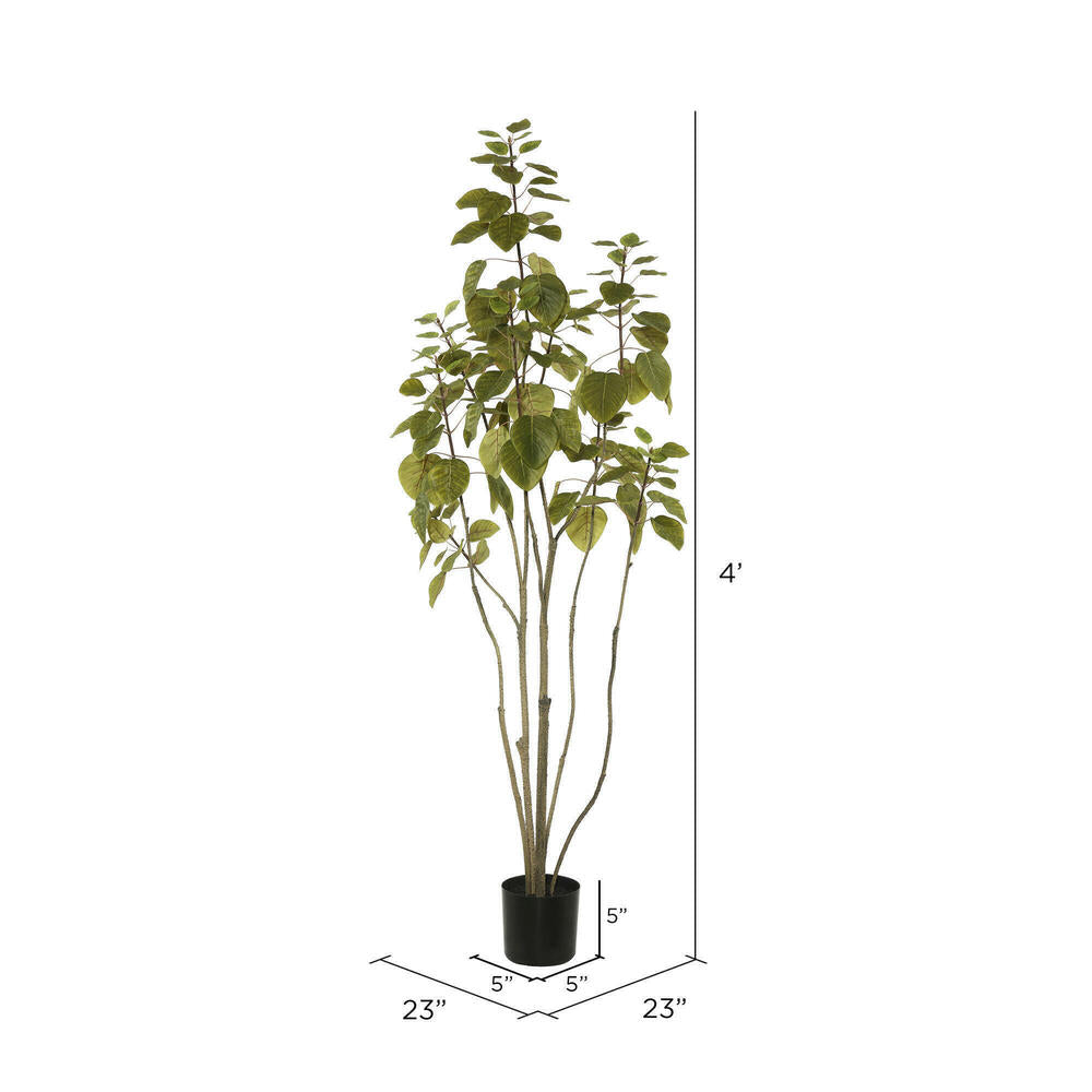 Vickerman 4' Artificial Green Potted Cotinus Coggygria Tree.