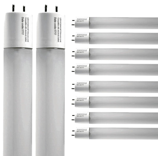 Damar- 4Ft T8 LED Tube Light Bulb Plug and Play Direct Replacement Electronic Ballast 15W 2200 Lumens 4100K Cool White G13 Bi-Pin Base 220? Beam Angle 120-277V Pack of 10- Fluorescent Replacement
