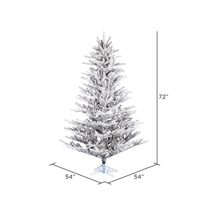 Vickerman 6' x 54" Flocked Stick Pine Artificial Christmas Tree Unlit