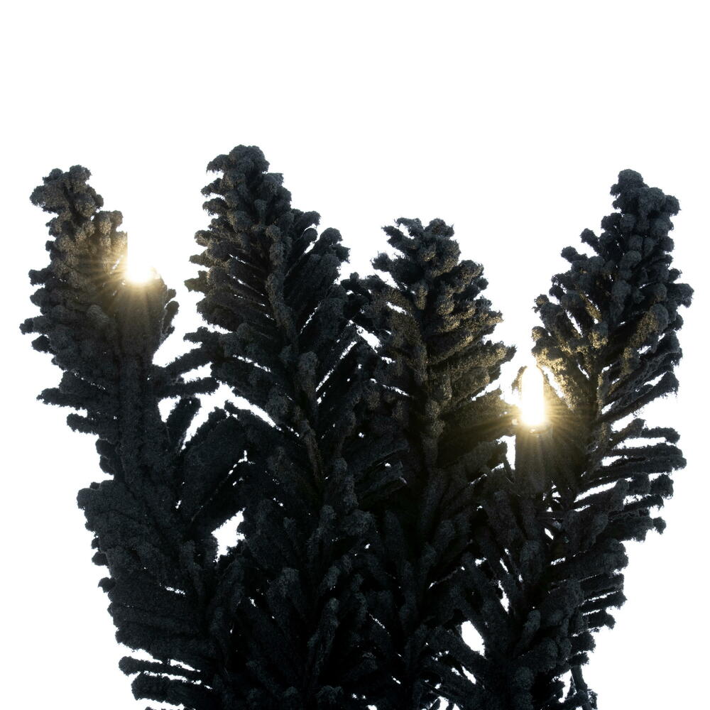 Vickerman 9' x 14" Flocked Black Fir Pre-Lit Garland Dura-Lit® Warm White LED Mini Lights.