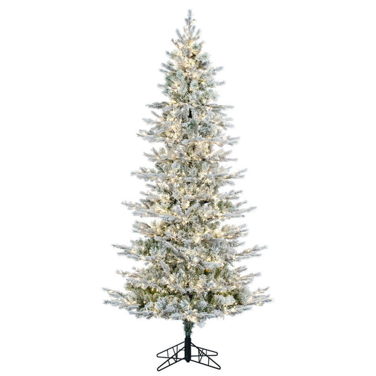 Vickerman 9' x 51" Flocked Kiana Artificial Christmas Tree with Warm White LED Lights.