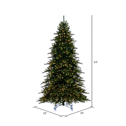 Vickerman 6.5' x 53" Bavarian Pine Artificial Pre-Lit Christmas Tree Warm White Lights.