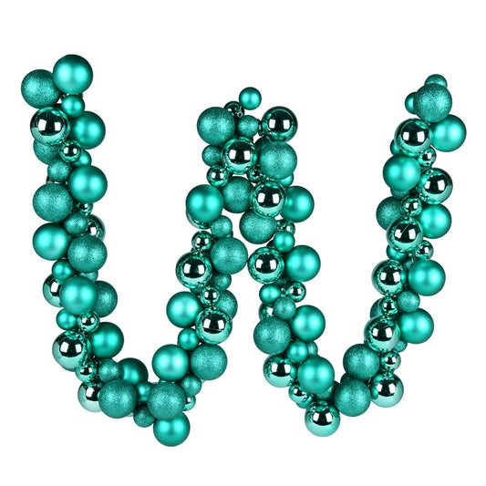 Vickerman 6' Teal Assorted Ornament Ball Christmas Garland