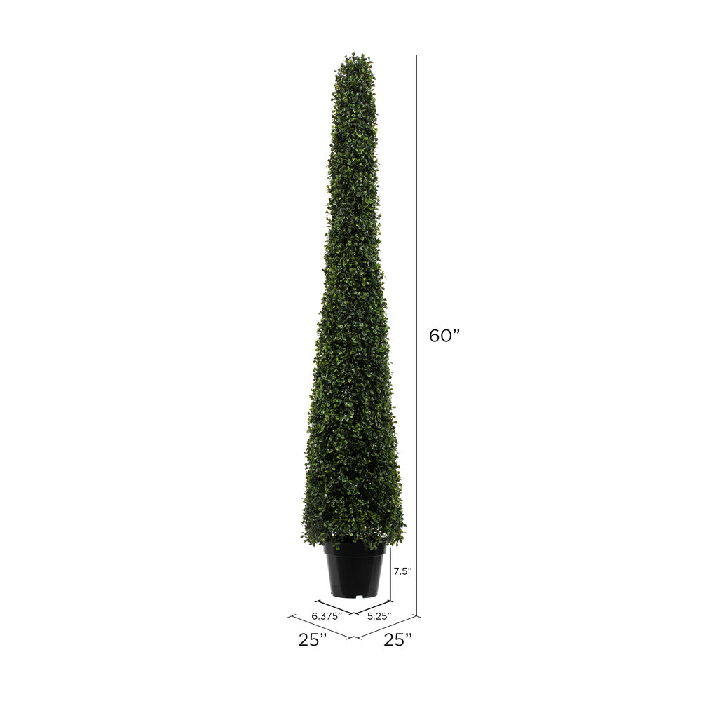 Vickerman 5' Potted Artificial Boxwood Cone.