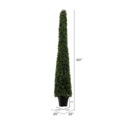 Vickerman 5' Potted Artificial Boxwood Cone.