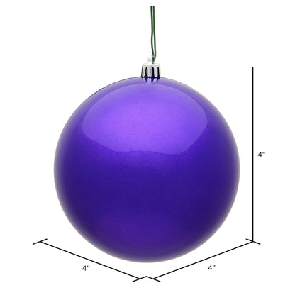 Vickerman 4" Purple Candy Ball Ornament 6 per Bag