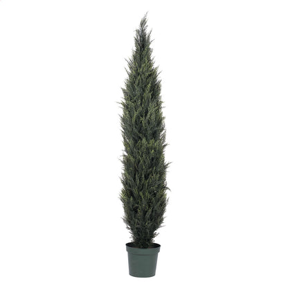 Vickerman 7' Artificial UV Resistant Pond Cypress Tree in Two Tone Green Pot.