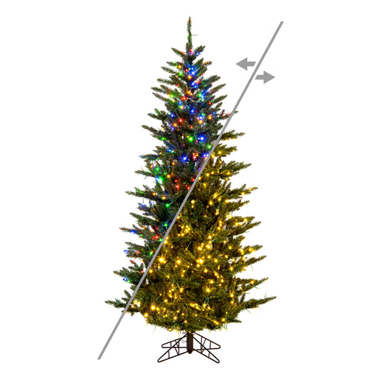 Vickerman 5.5' x 37" Natural Slim Fraser Fir Tree 3mm LED Color Changing Lights.