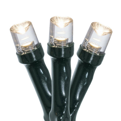 Vickerman 500Lt x 36' 8 Function Snake Light End Connecting Set with 5mm Wide Angle Warm White (2800-3000KR) LED Lights and Green Wire, Connect up to 2 Sets End to End. Includes an 8 Function Remote Control. Has a 9' Lead Wire Power Cord with ETL Approved