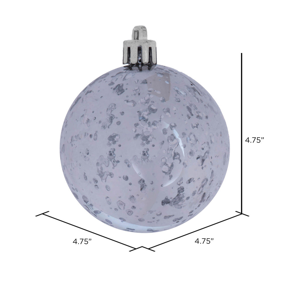Vickerman 4.75" Pewter Mercury Ball Ornament 4 per Bag.