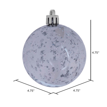 Vickerman 4.75" Pewter Mercury Ball Ornament 4 per Bag.