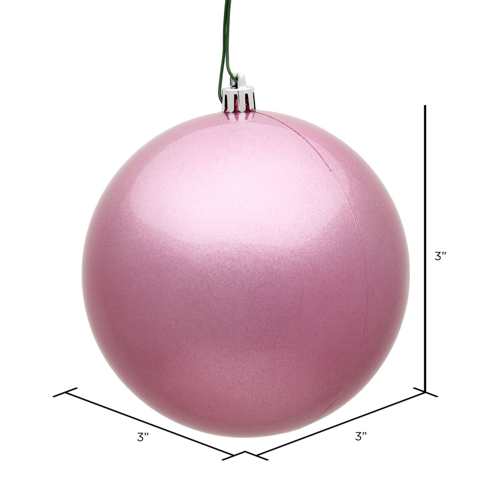Vickerman 3" Pink Candy Ball Ornament 12 per Bag
