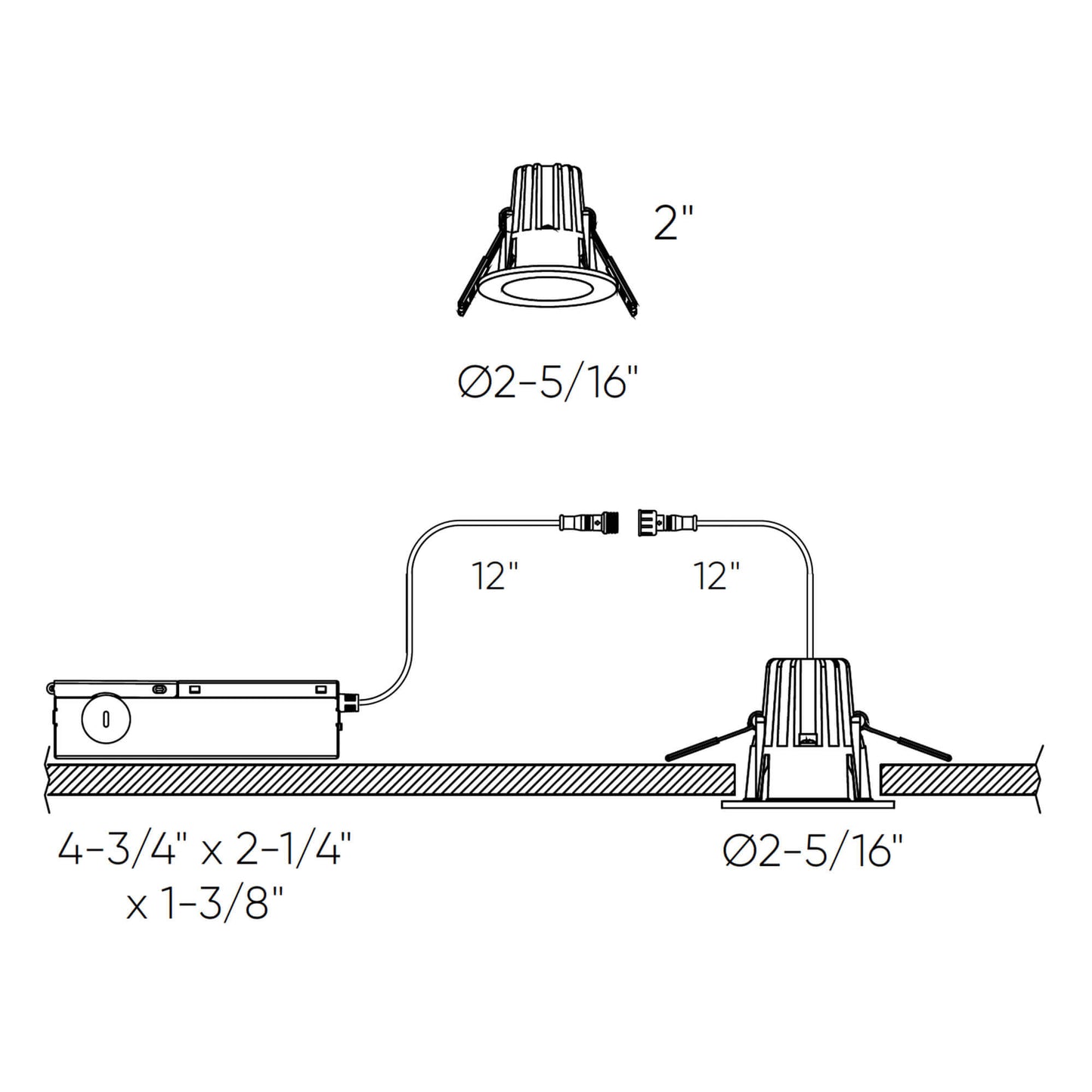 Dals Lighting Element 2-6 Inch Round Indoor/Outdoor Regressed Gimbal Down Light, 5CCT Selectable, 120-347V